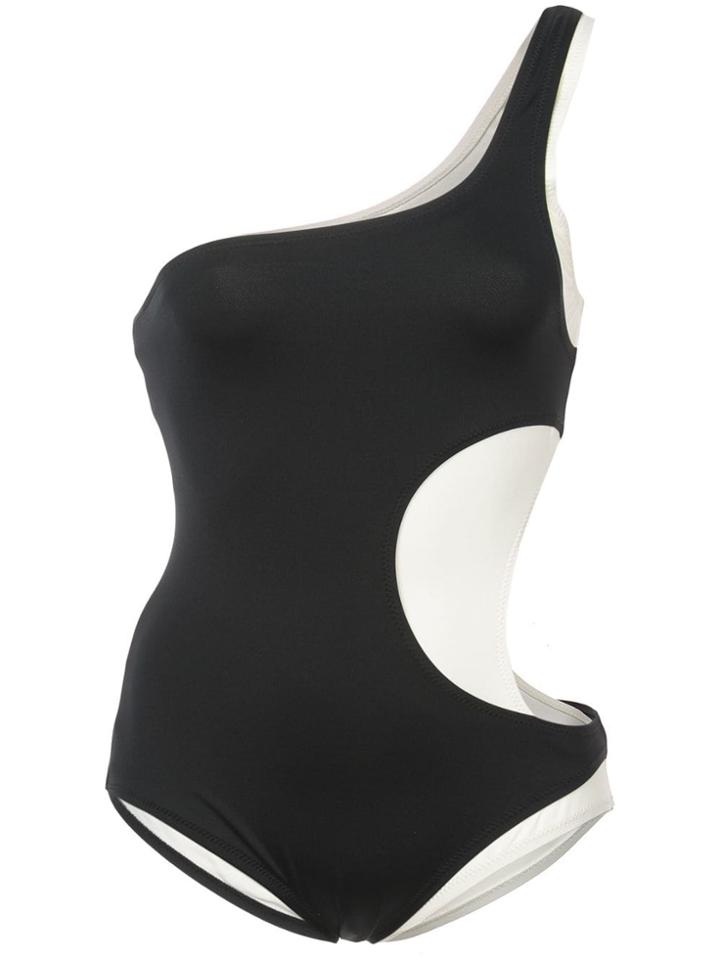 Proenza Schouler Layered One Shoulder Swimsuit - Neutrals