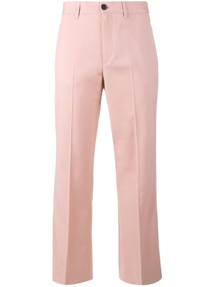 Miu Miu Cropped Flared Trousers, Women's, Size: 46, Pink/purple, Polyester/spandex/elastane/virgin Wool