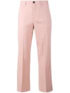 Miu Miu Cropped Flared Trousers, Women's, Size: 46, Pink/purple, Polyester/spandex/elastane/virgin Wool