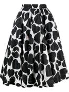 Msgm Heart Shape Print Skirt - Black