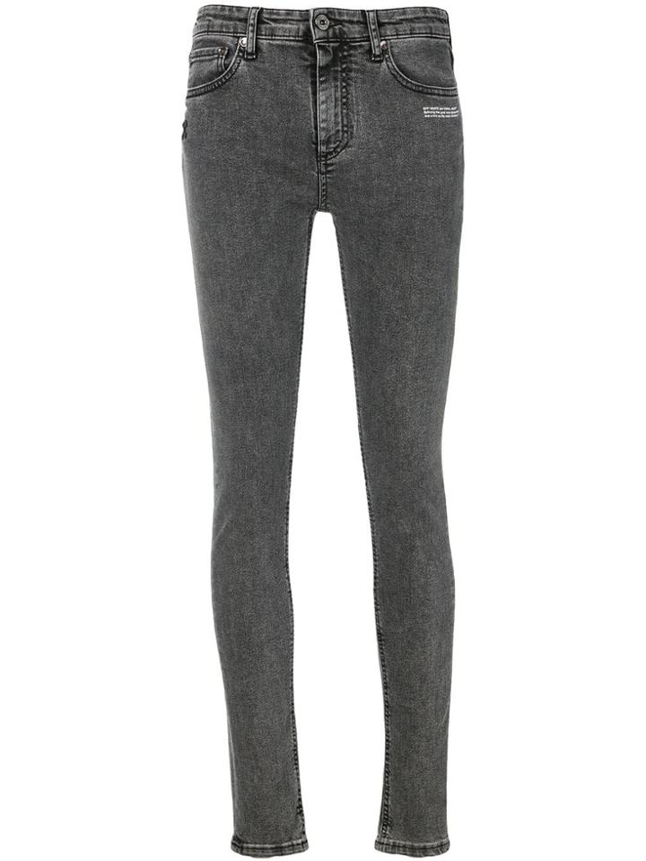 Off-white Bleached Skinny Jeans - Grey