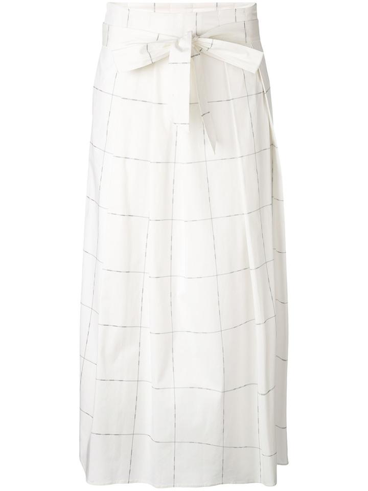 Fabiana Filippi - Checked Skirt - Women - Cotton/spandex/elastane - 44, White, Cotton/spandex/elastane