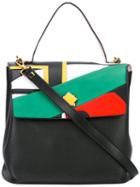Giancarlo Petriglia - Reversible Swallows Pop Inlaid Tote - Women - Calf Leather - One Size, Black, Calf Leather