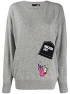 Love Moschino Logo Patchwork Sweater - Grey