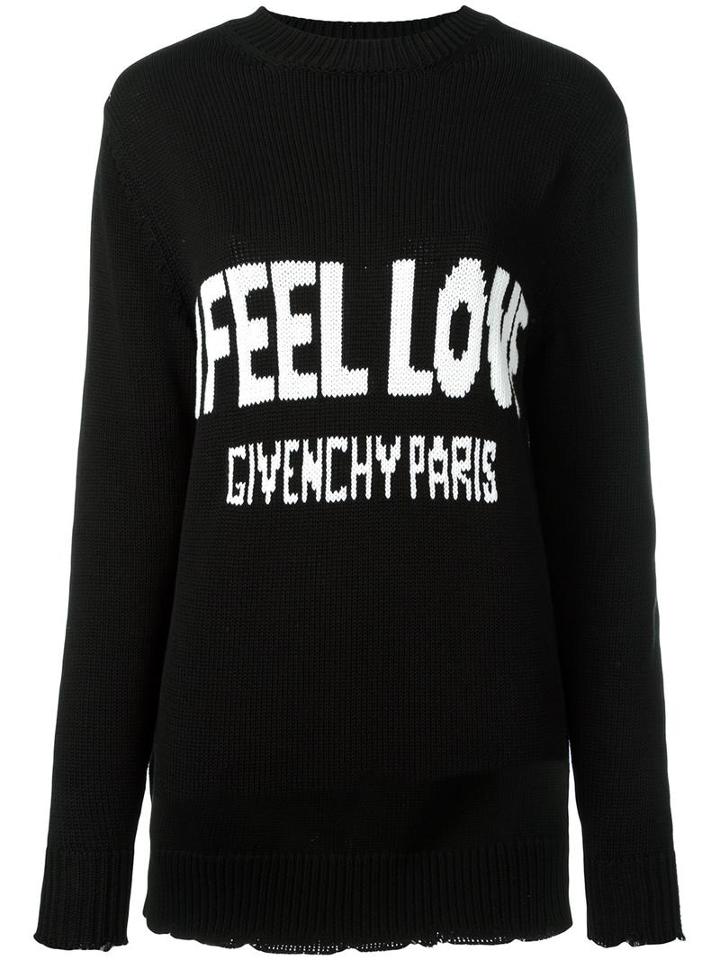 Givenchy Love Intarsia Knit Jumper, Women's, Size: Xs, Black, Cotton