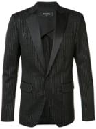 Dsquared2 Striped Suit Jacket, Men's, Size: 52, Black, Polyester/spandex/elastane/virgin Wool/silk