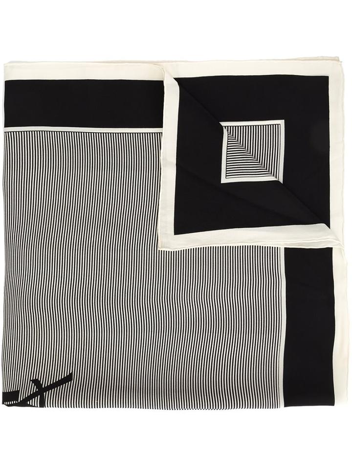 Saint Laurent Striped Monogram Scarf, Women's, Black