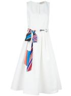 Emilio Pucci V-neck Dress, Size: 42, White, Silk/cotton
