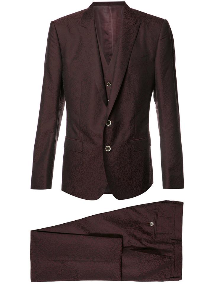 Dolce & Gabbana - 3-piece Formal Suit - Men - Silk/acetate/cupro/virgin Wool - 50, Pink/purple, Silk/acetate/cupro/virgin Wool