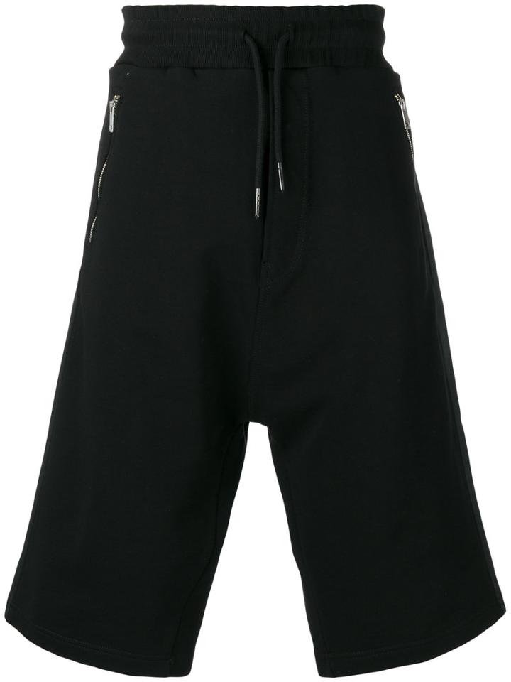 Diesel Drawstring Track Shorts, Men's, Size: Xl, Black, Cotton/polyester