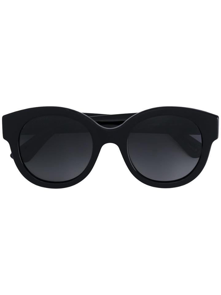 Gucci Eyewear Round Oversized Star Detail Sunglasses - Black