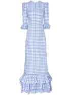 The Vampire's Wife Cinderella Gingham Cotton Ruffle Dress - Blue