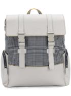 Canali Check Panelled Backpack - Grey