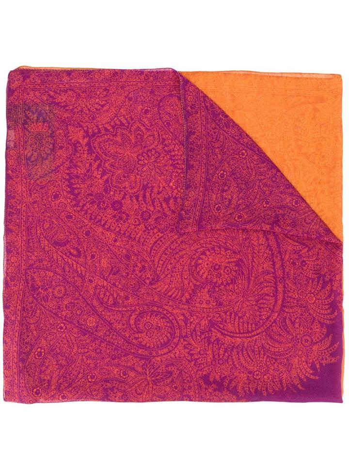 Etro Two-tone Paisley Print Scarf - Yellow