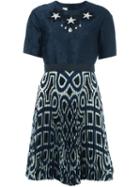 Antonio Marras Shortsleeved Flared Dress, Women's, Size: 40, Blue, Polyester/cotton/polyamide/polyamide