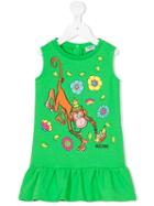 Moschino Kids - Monkey Print Dress - Kids - Cotton/spandex/elastane - 24 Mth, Green