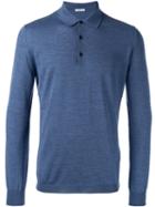 Boglioli Heathered Polo Shirt, Men's, Size: Medium, Blue, Virgin Wool