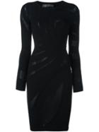 Versace Transparent Panel Knit Dress, Women's, Size: 40, Black, Viscose/polyester