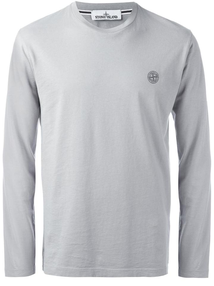 Stone Island Crew Neck Pullover, Men's, Size: Xxl, Grey, Cotton