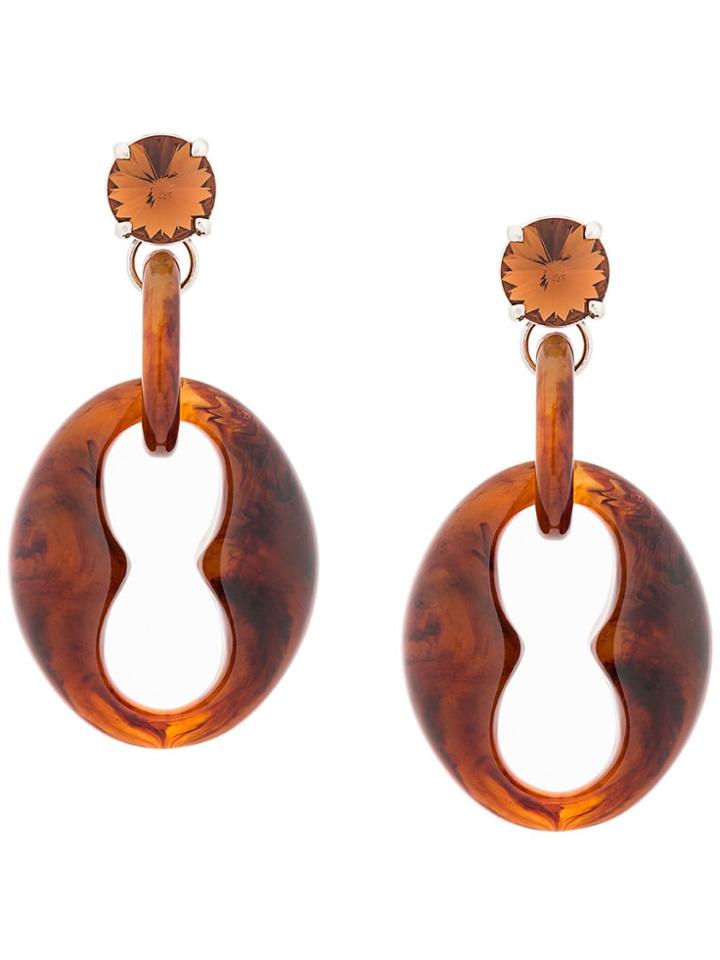 Prada Maxi Drop Earrings - Brown