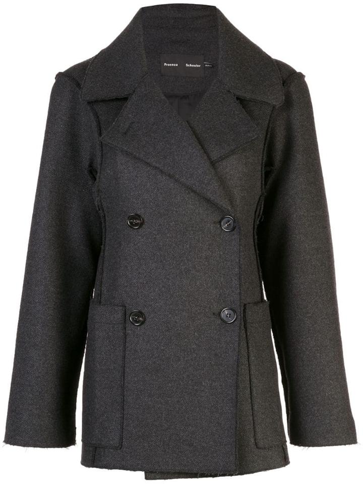 Proenza Schouler Oversized Wool Cashmere Peacoat - Grey