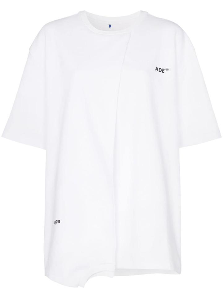 Ader Error Split Front Cotton T-shirt - White