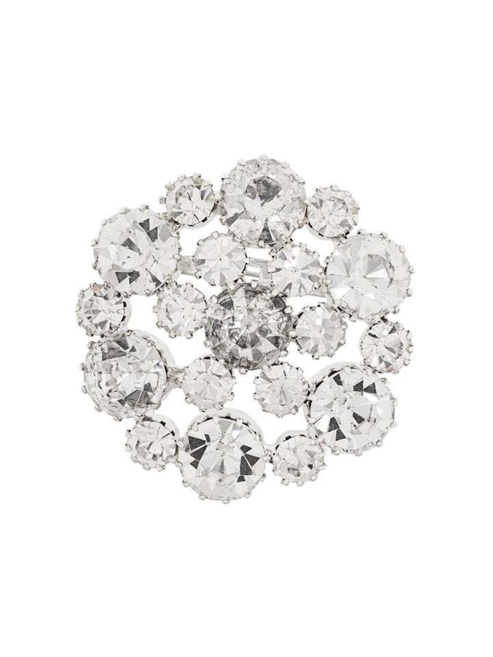 Susan Caplan Vintage 1990's Floral Brooch - Silver