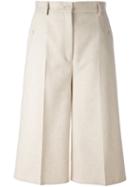 Mm6 Maison Margiela Cropped Wide Leg Trousers, Women's, Size: 38, Nude/neutrals, Polyamide/viscose/wool