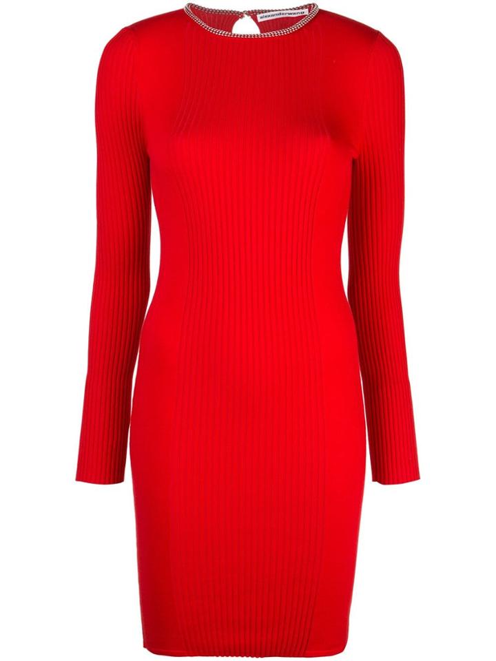 Alexander Wang Ribbed Mini Dress - Red