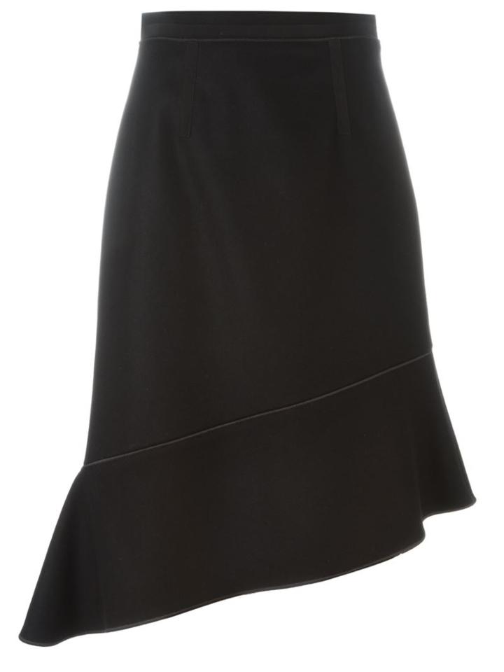 Carven Jupe Asymmetric Skirt, Women's, Size: 38, Black, Polyamide/acetate/viscose/virgin Wool