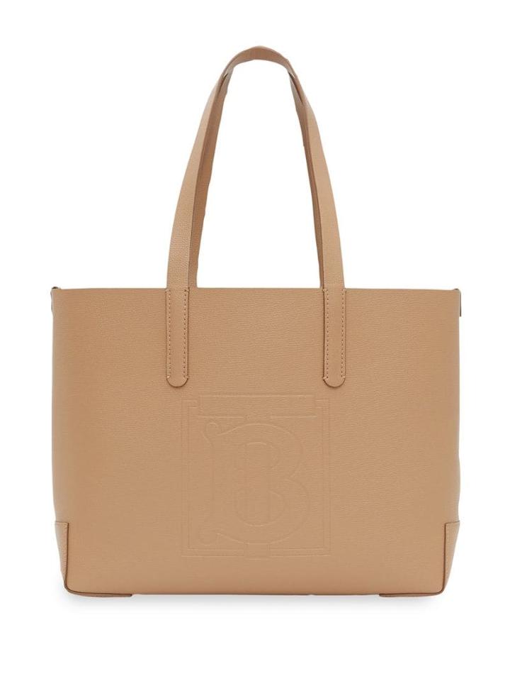 Burberry Embossed Monogram Motif Leather Tote - Neutrals