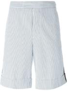 Moncler Gamme Bleu Striped Shorts, Men's, Size: 4, Cotton