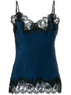 Gold Hawk Lace-trimmed Camisole Top - Blue