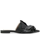 No21 Twisted Bow Design Mules - Black