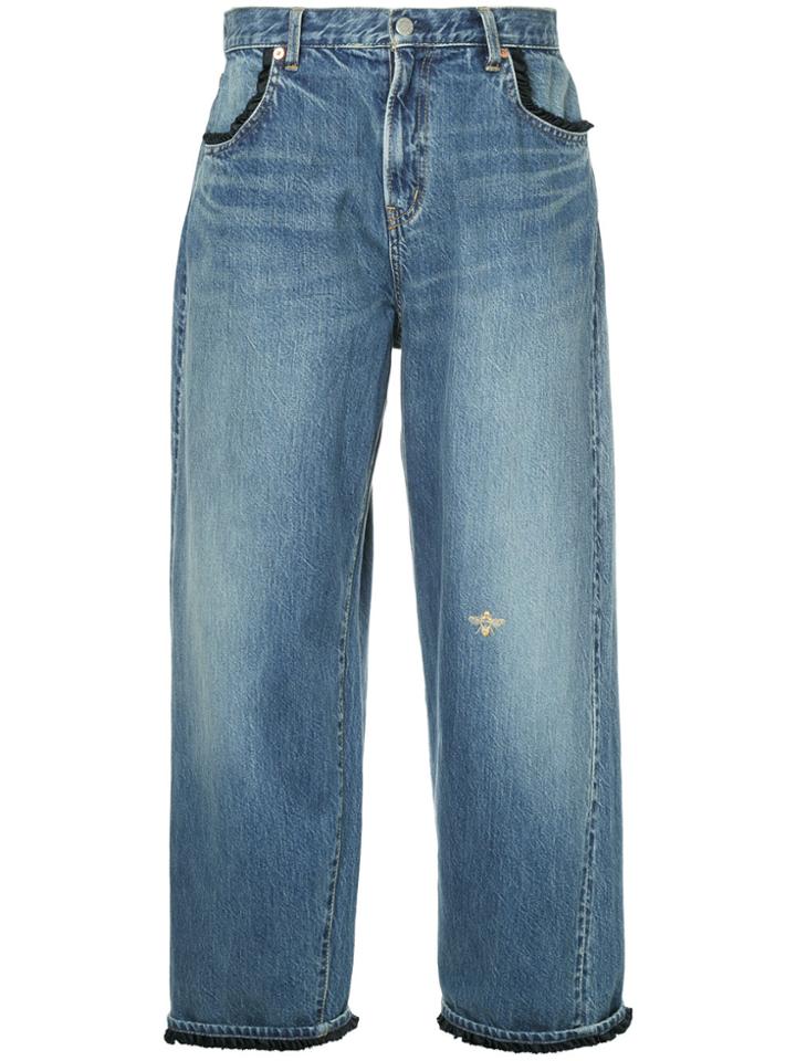 Undercover Cropped Wide-leg Jeans - Blue