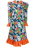 Batsheva Floral Print Dress - Blue