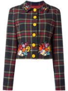 Moschino Vintage Cropped Tartan Jacket, Women's, Size: 46