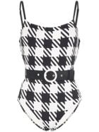 Solid & Striped Nina Houndstooth Swimsuit - Black