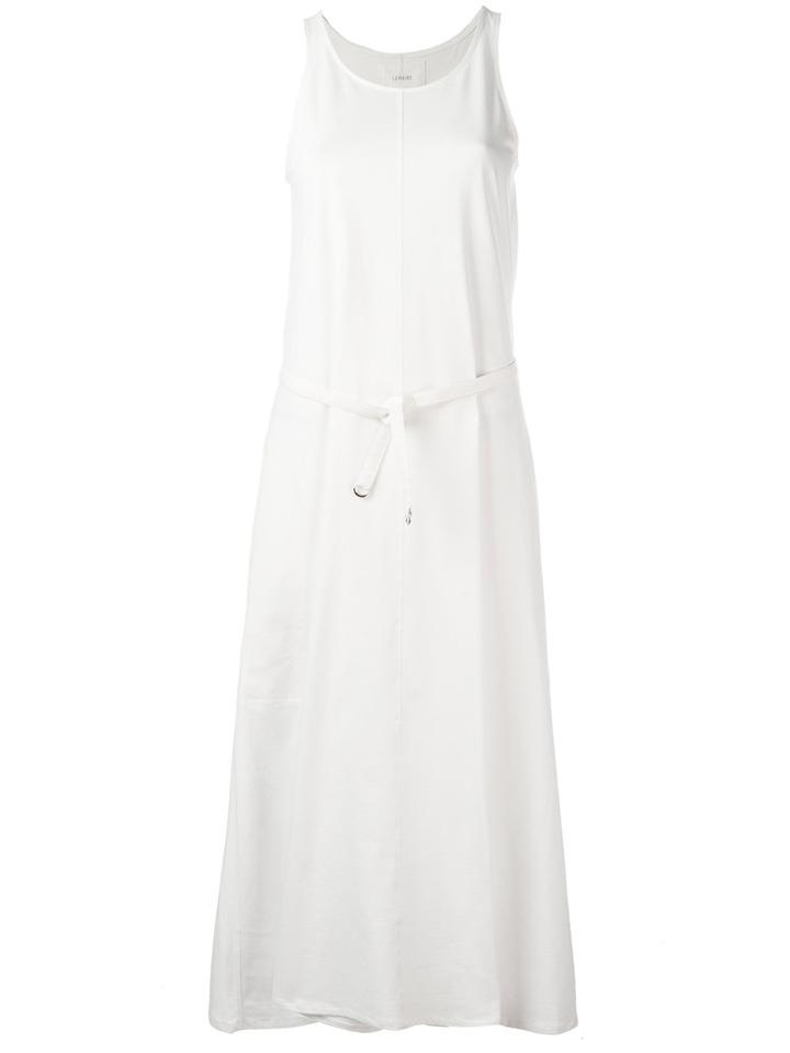 Lemaire Belted Midi Dress, Women's, Size: Large, White, Cotton