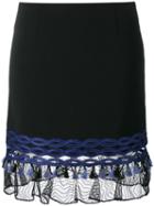 Jonathan Simkhai Lace-trimmed Mini Skirt, Women's, Size: 8, Black, Viscose/acetate/spandex/elastane/polyester