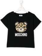 Moschino Kids Leopard Bear Print T-shirt - Black