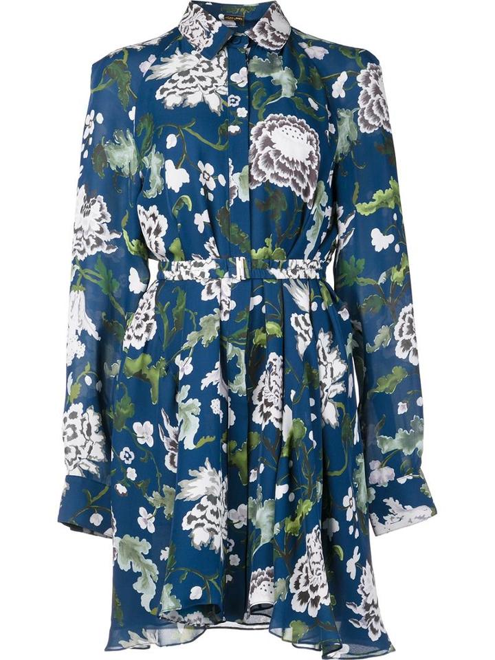 Adam Lippes Long Sleeve Trapeze Shirt Dress, Women's, Size: 6, Blue, Silk