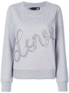 Love Moschino Love Frill Sequin Sweatshirt - Grey