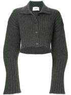Ports 1961 Ribbed Cropped Cardigan - Grey