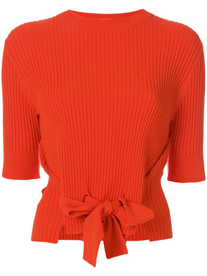 Cashmere In Love Dee Cropped Sweater - Yellow & Orange