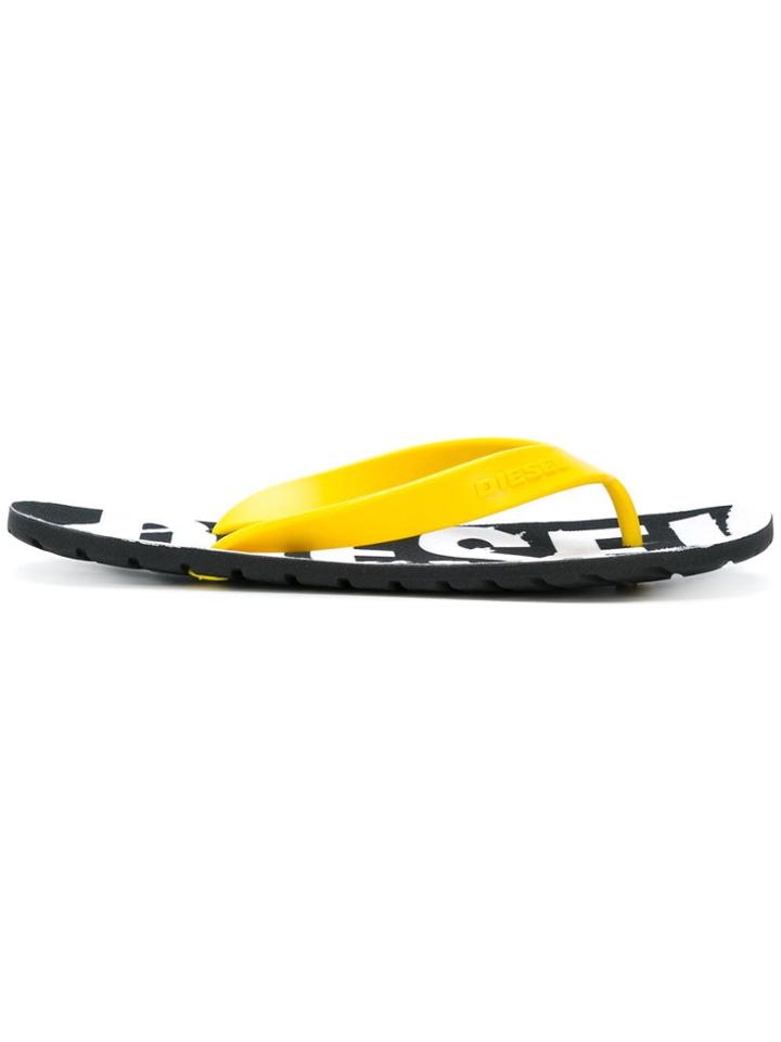Diesel Splish Flip Flops - Yellow