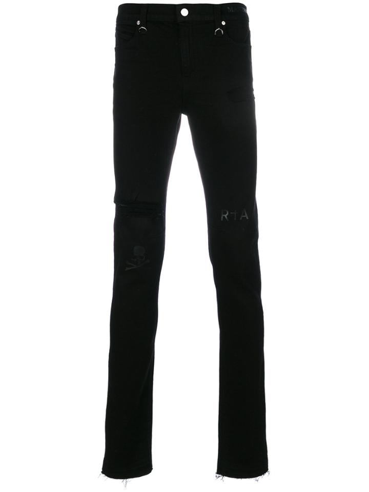 Mastermind Japan Distressed Printed Trousers - Black