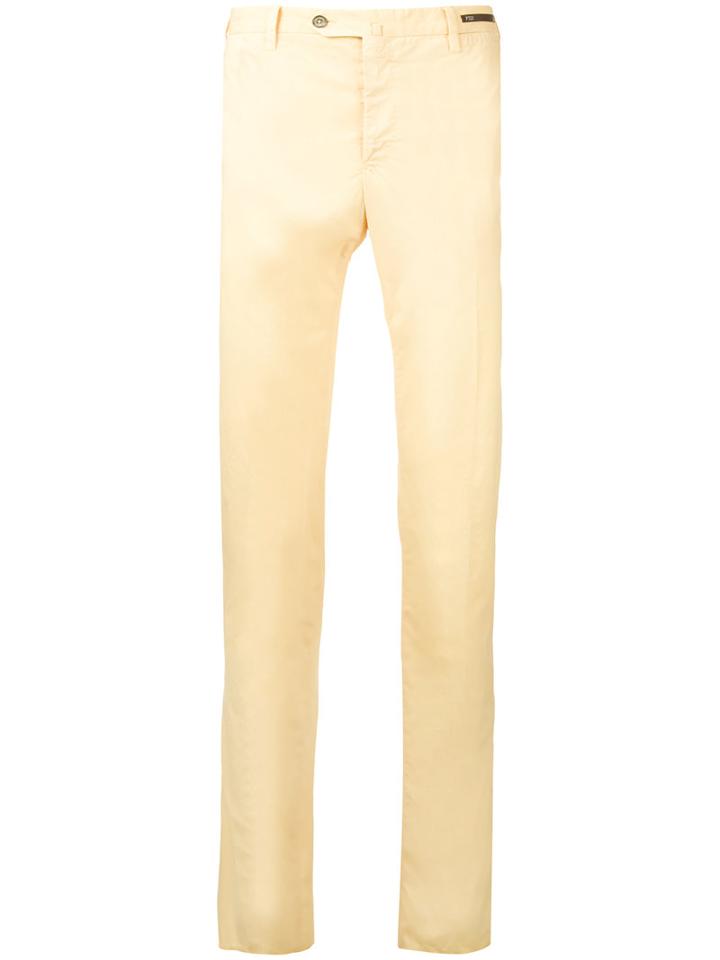 Pt01 Straight-cut Chino Trousers, Men's, Size: 48, Yellow/orange, Cotton