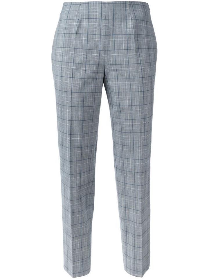 Piazza Sempione Checked Trousers, Women's, Size: 44, Grey, Polyamide/spandex/elastane/virgin Wool/other Fibers