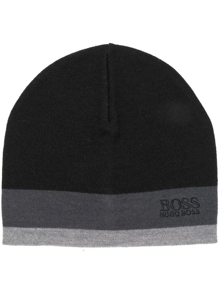 Boss Hugo Boss Striped Beanie - Black
